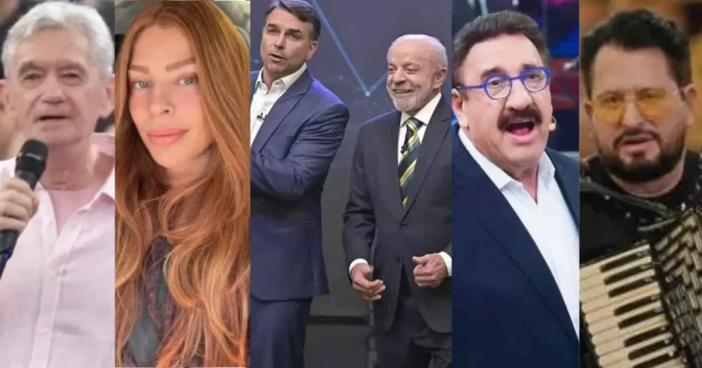 Eleições 2026: artistas e apresentadores dividem apoio entre Lula e Flávio Bolsonaro
