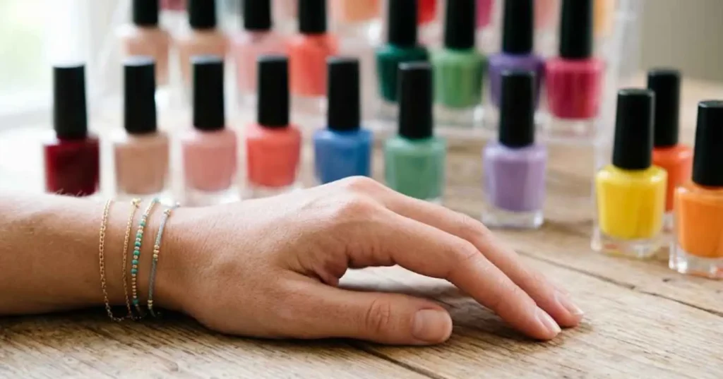 Quatro tons de esmalte valorizam e dão elegância a unhas curtas